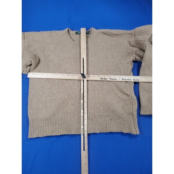 Lauren Ralph Lauren Women's Wool Blend Ruffled Pullover Beige Sweater Size XL - Picture 5 of 15